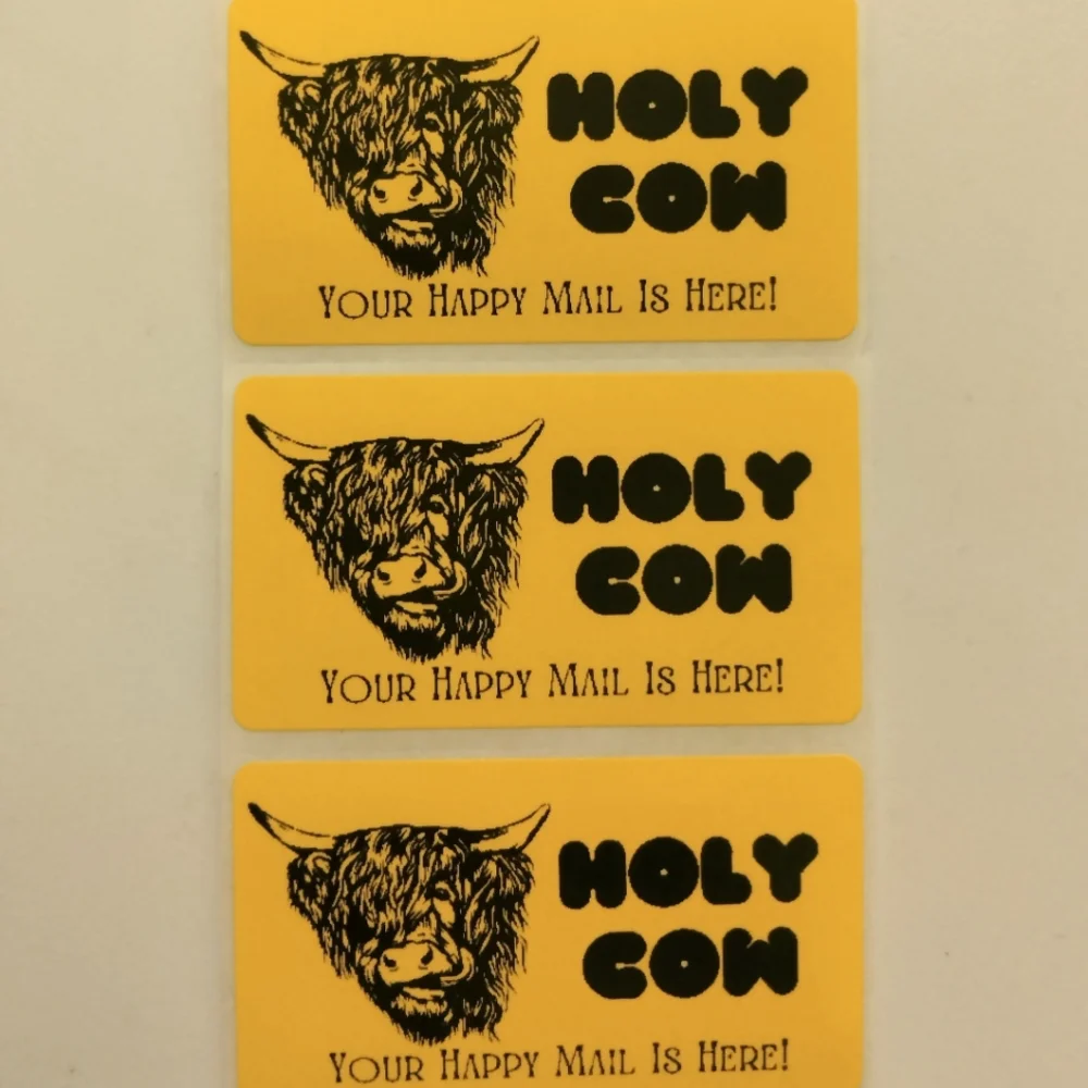 💙100 Holy Cow- Shipping Labels Thermal Packaging Stickers 2.25